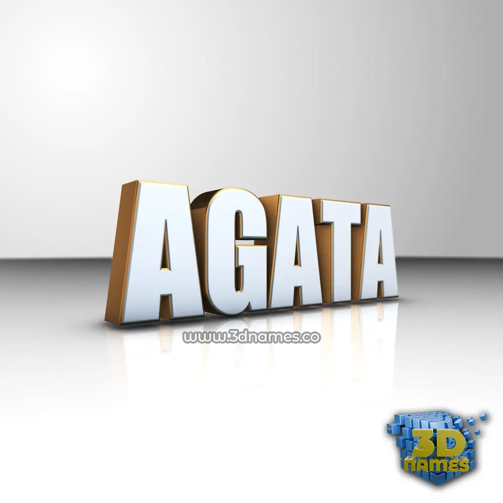 agata in White'n'Gold style - 3D name wallpaper