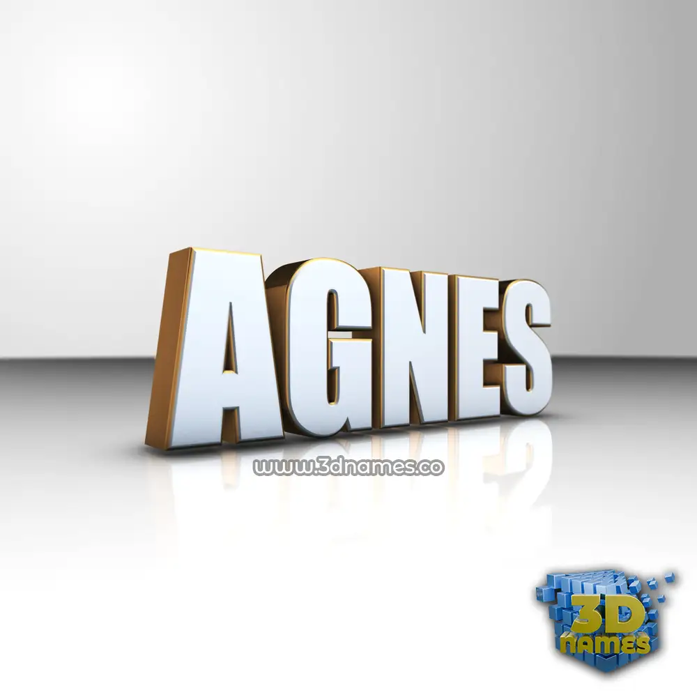 agnes in White'n'Gold style - 3D name wallpaper