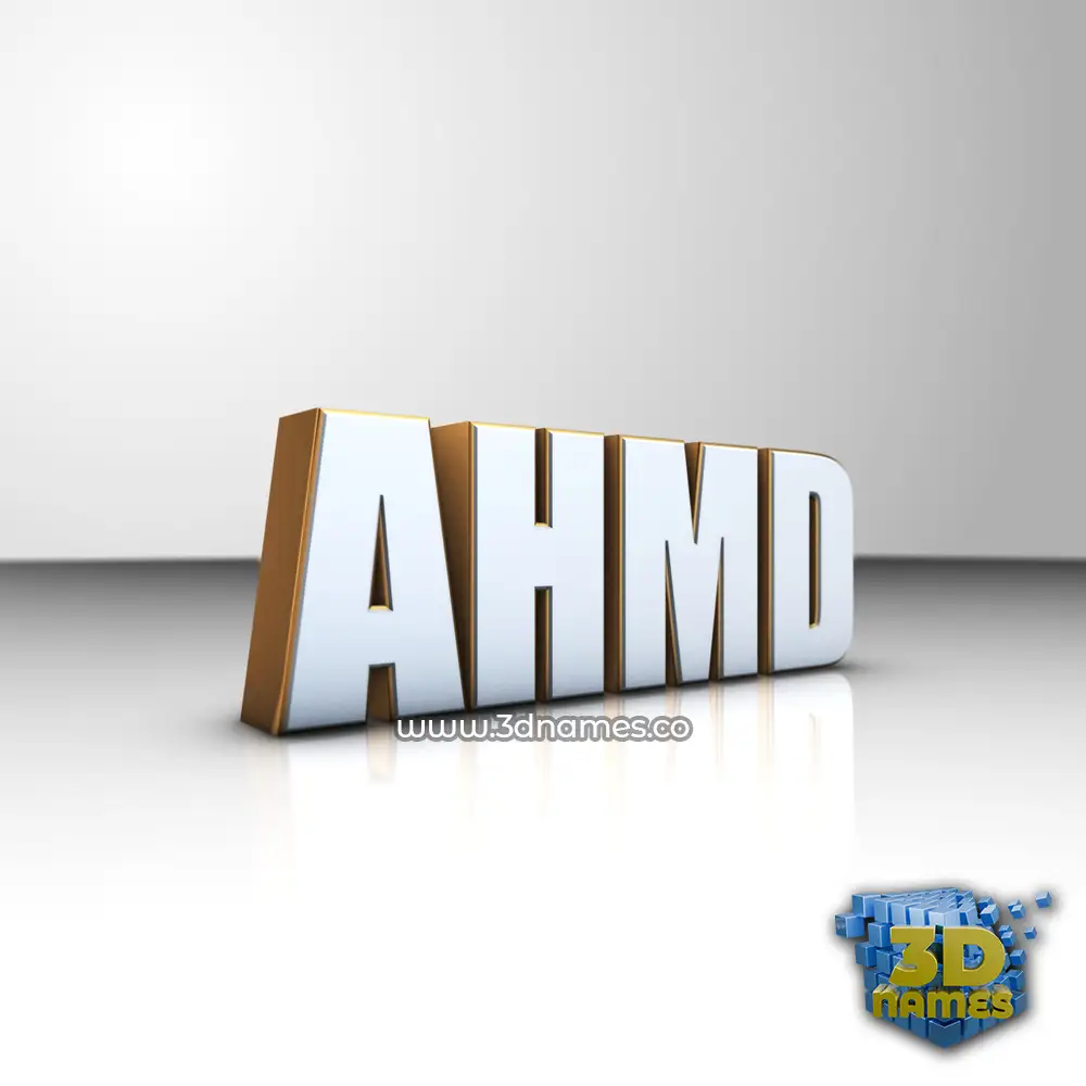ahmd in White'n'Gold style - 3D name wallpaper