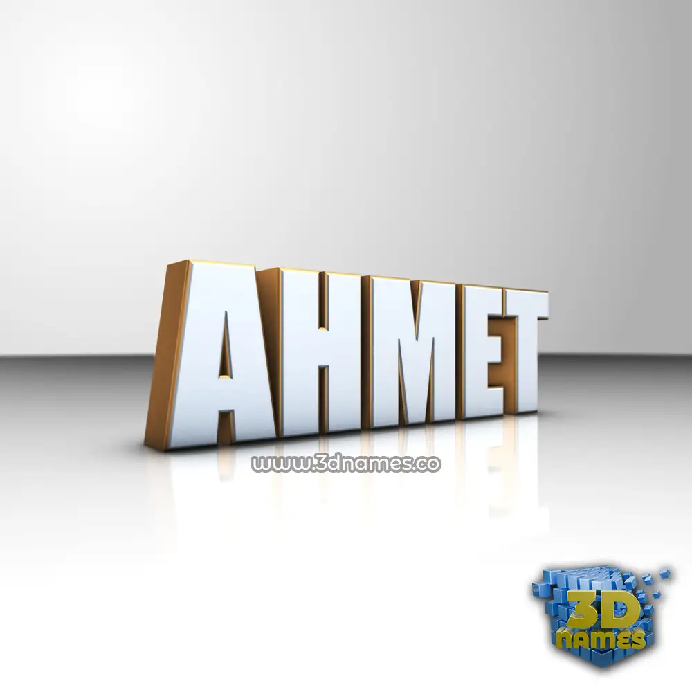 ahmet in White'n'Gold style - 3D name wallpaper