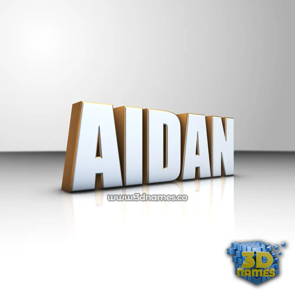aidan in White'n'Gold style - 3D name wallpaper