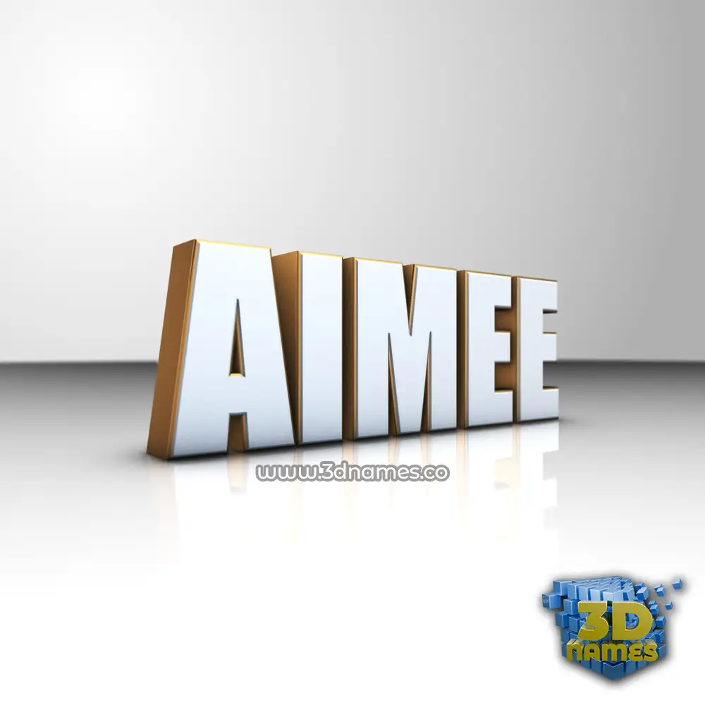 aimee in White'n'Gold style - 3D name wallpaper