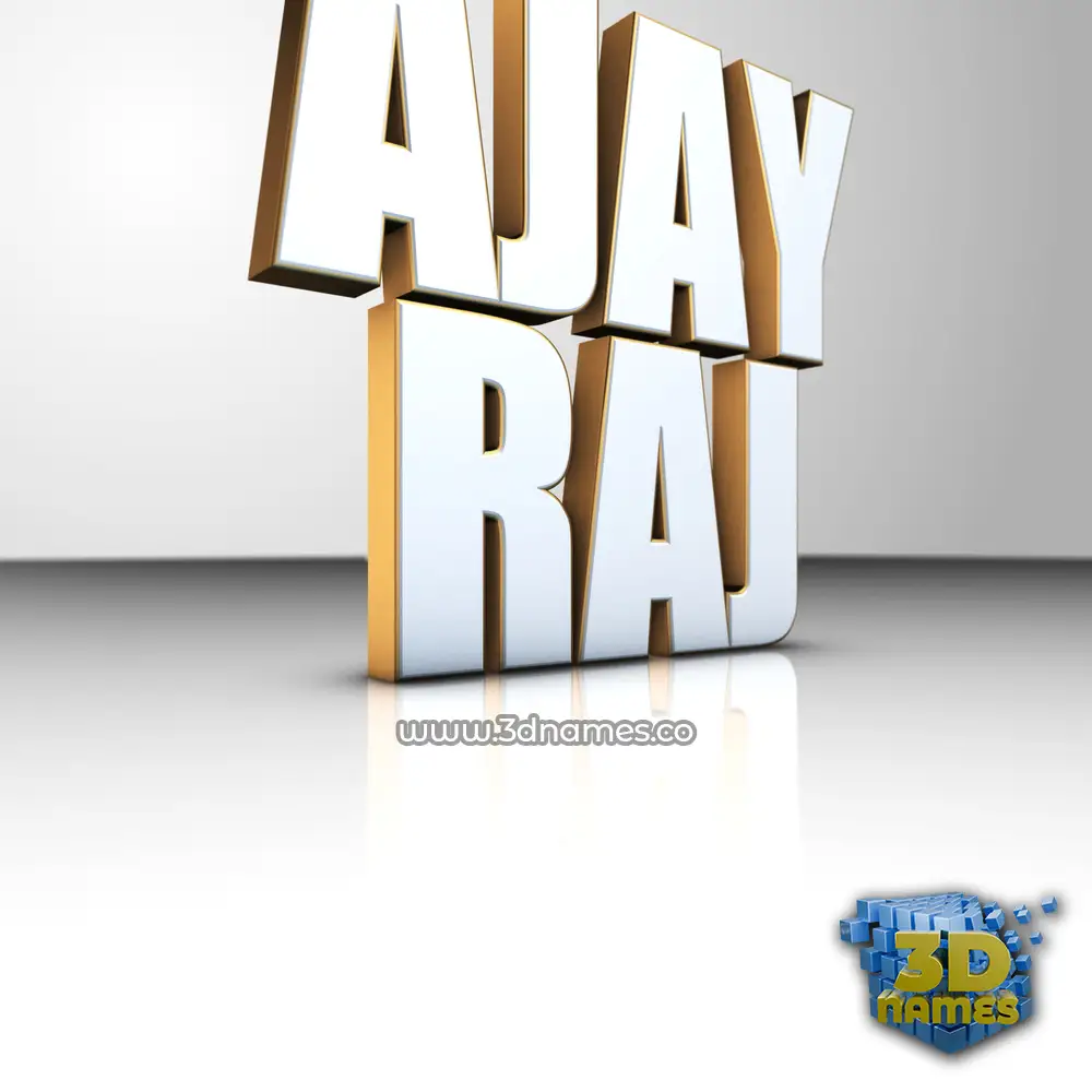 ajay raj in White'n'Gold style - 3D name wallpaper