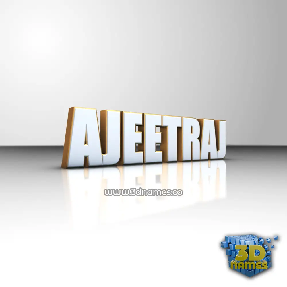 ajeetraj in White'n'Gold style - 3D name wallpaper