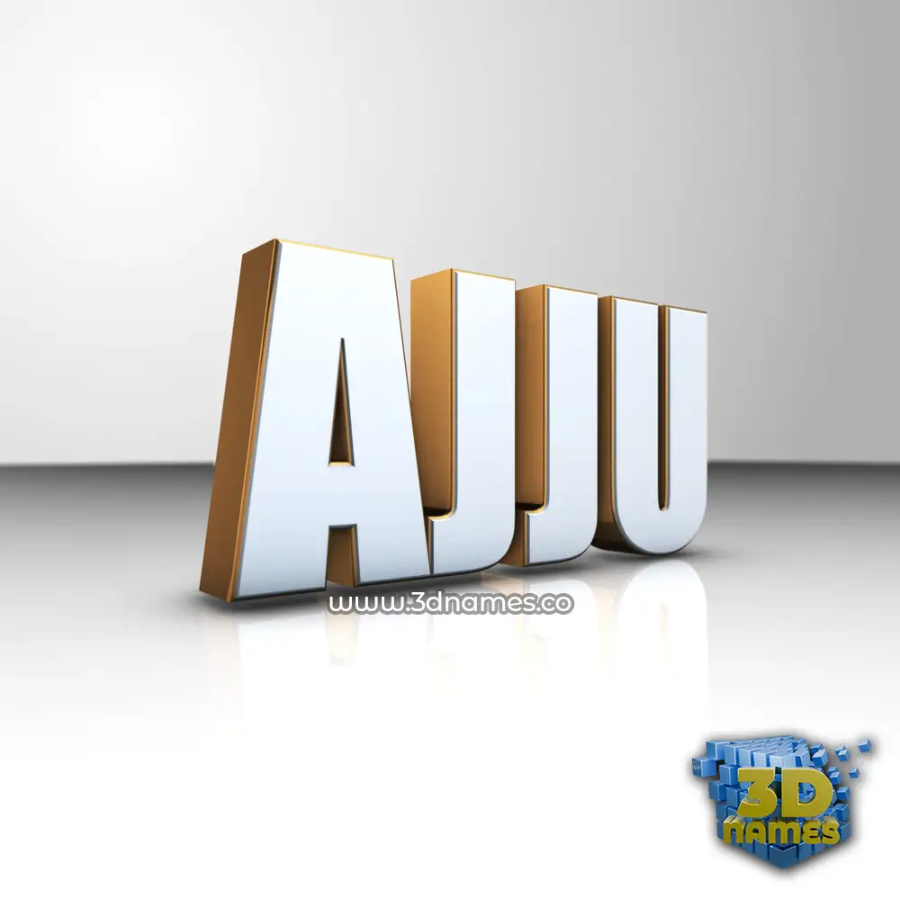 ajju in White'n'Gold style - 3D name wallpaper