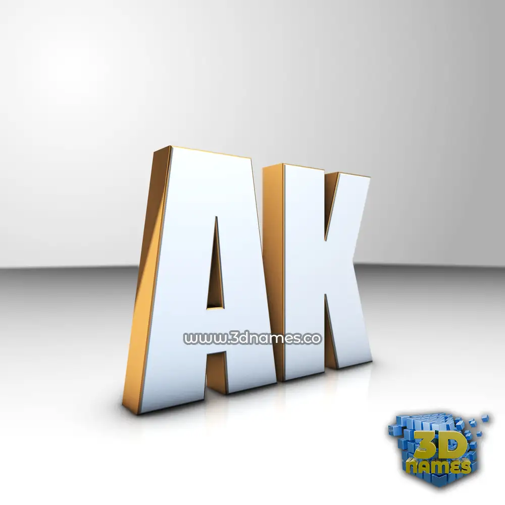 ak in White'n'Gold style - 3D name wallpaper