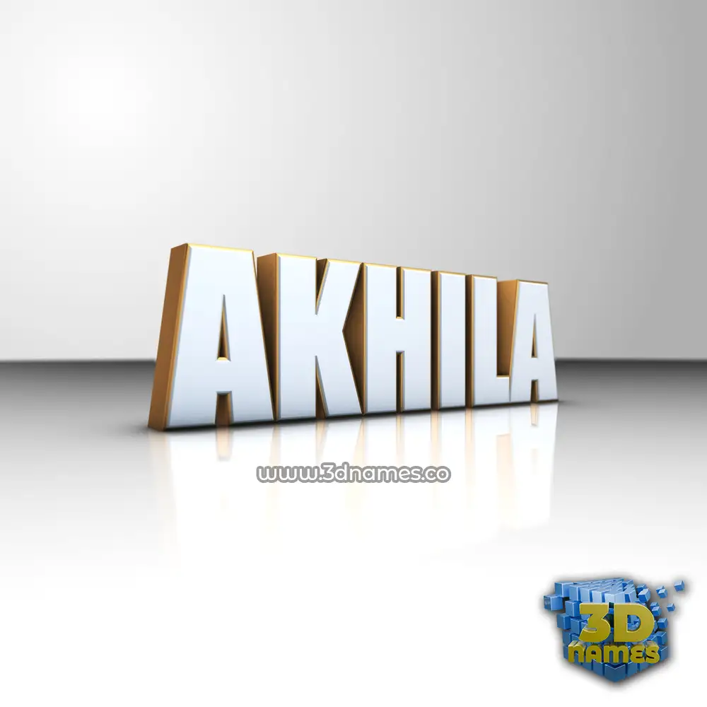akhila in White'n'Gold style - 3D name wallpaper