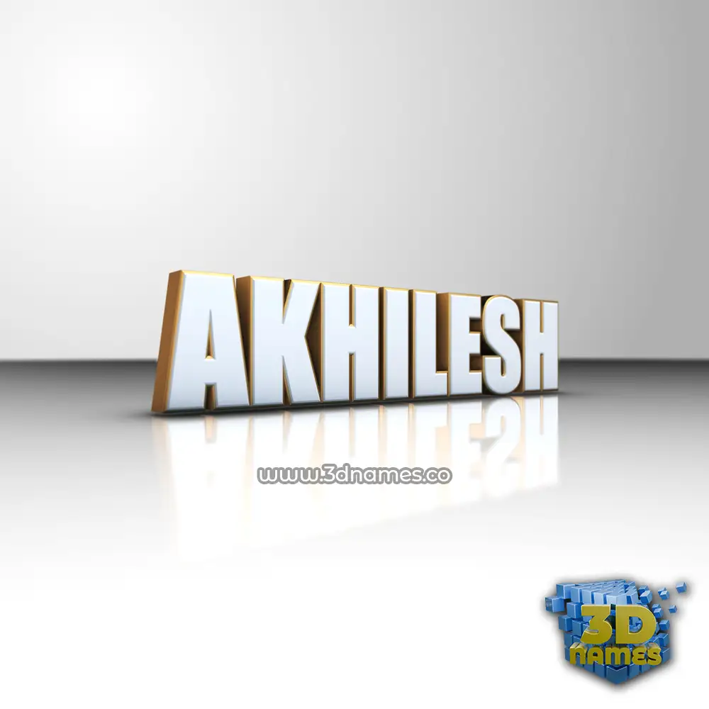 akhilesh in White'n'Gold style - 3D name wallpaper