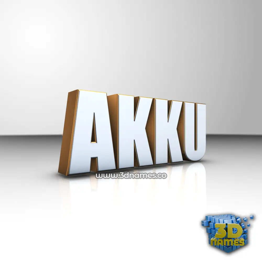 akku in White'n'Gold style - 3D name wallpaper