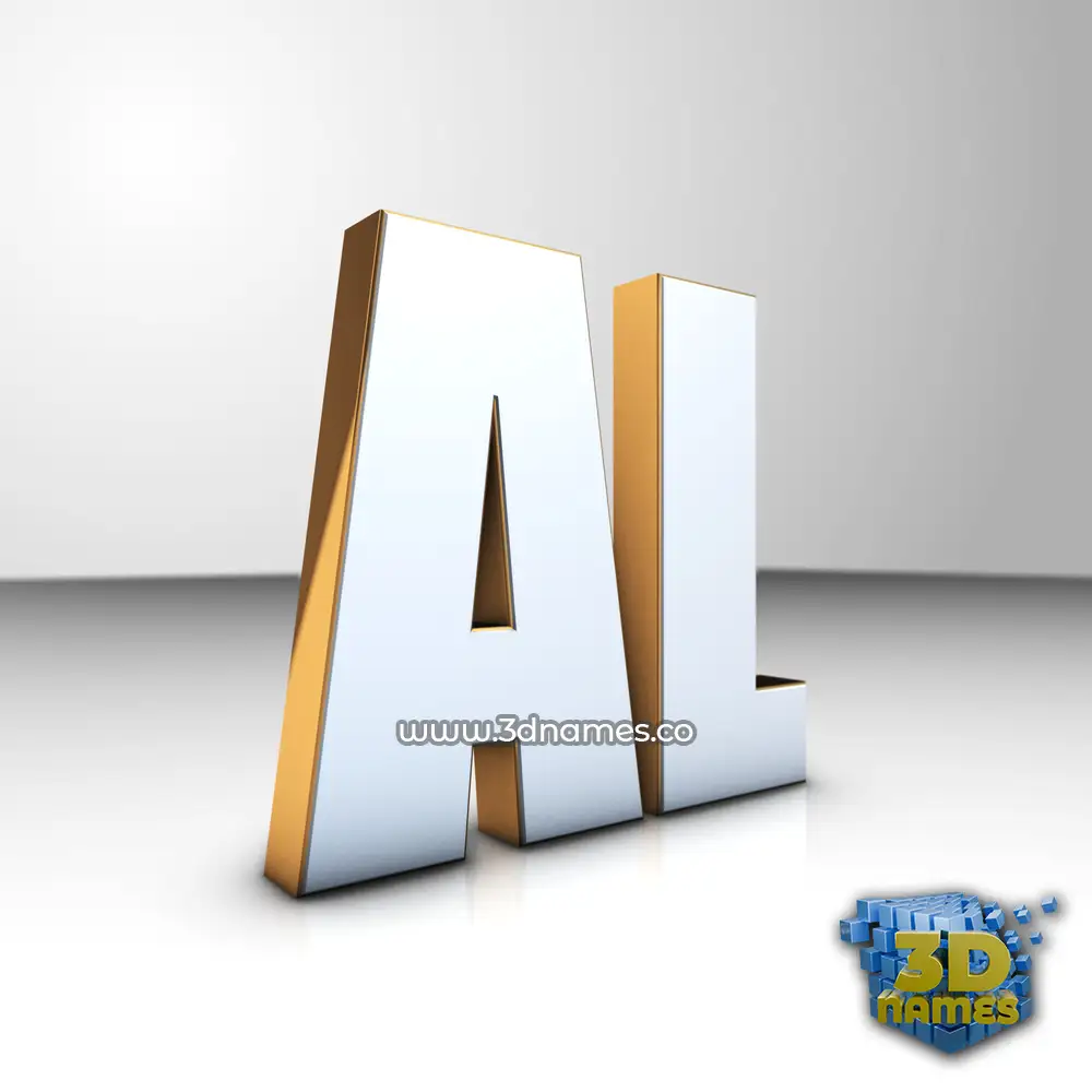 al in White'n'Gold style - 3D name wallpaper