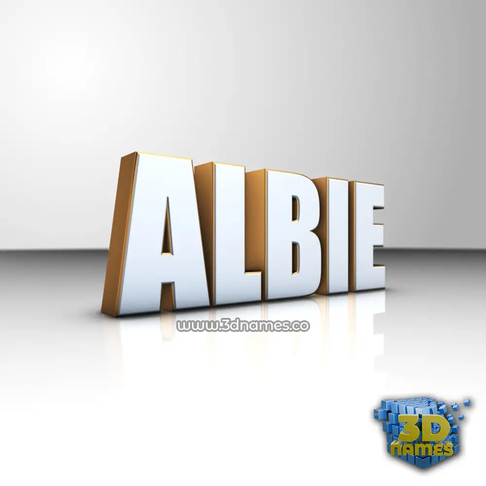 albie in White'n'Gold style - 3D name wallpaper