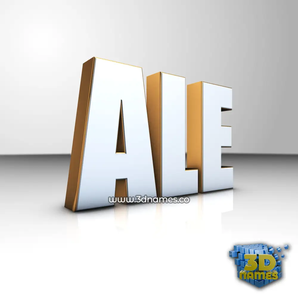 ale in White'n'Gold style - 3D name wallpaper