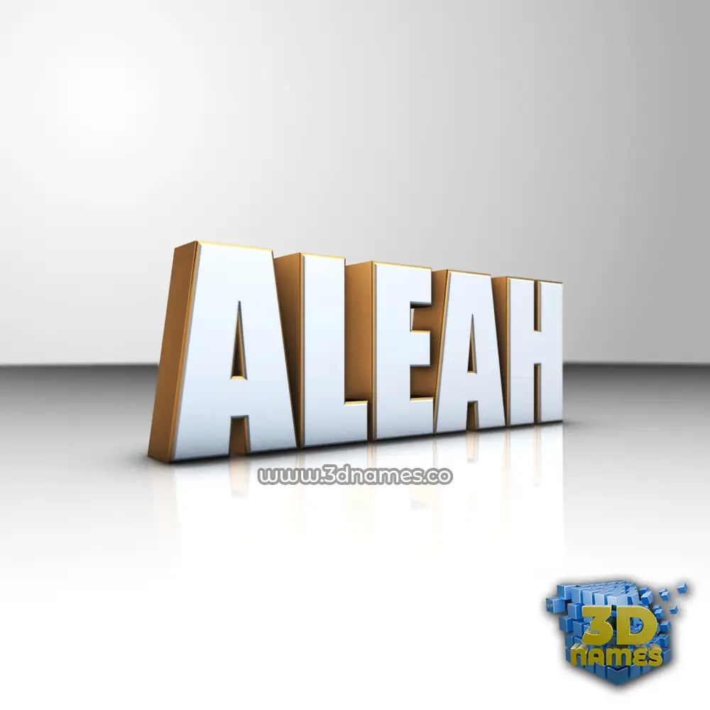 aleah in White'n'Gold style - 3D name wallpaper