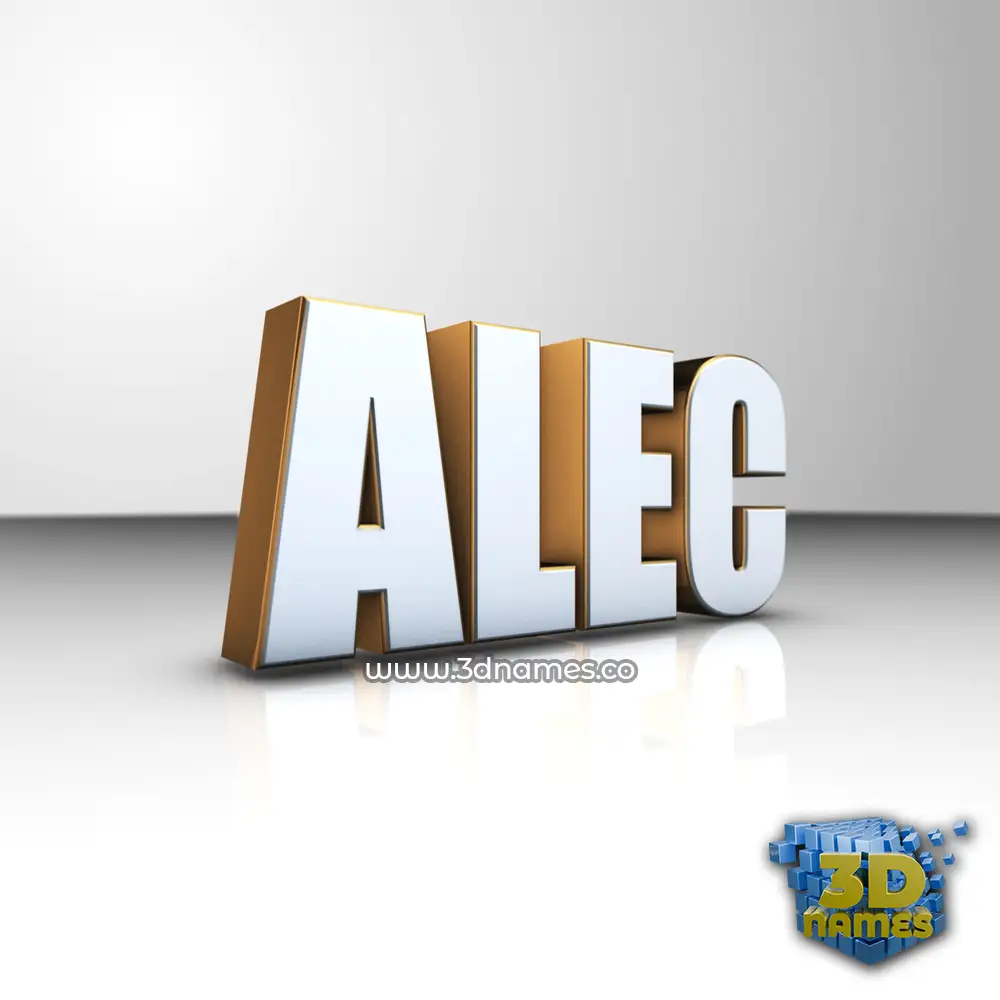 alec in White'n'Gold style - 3D name wallpaper