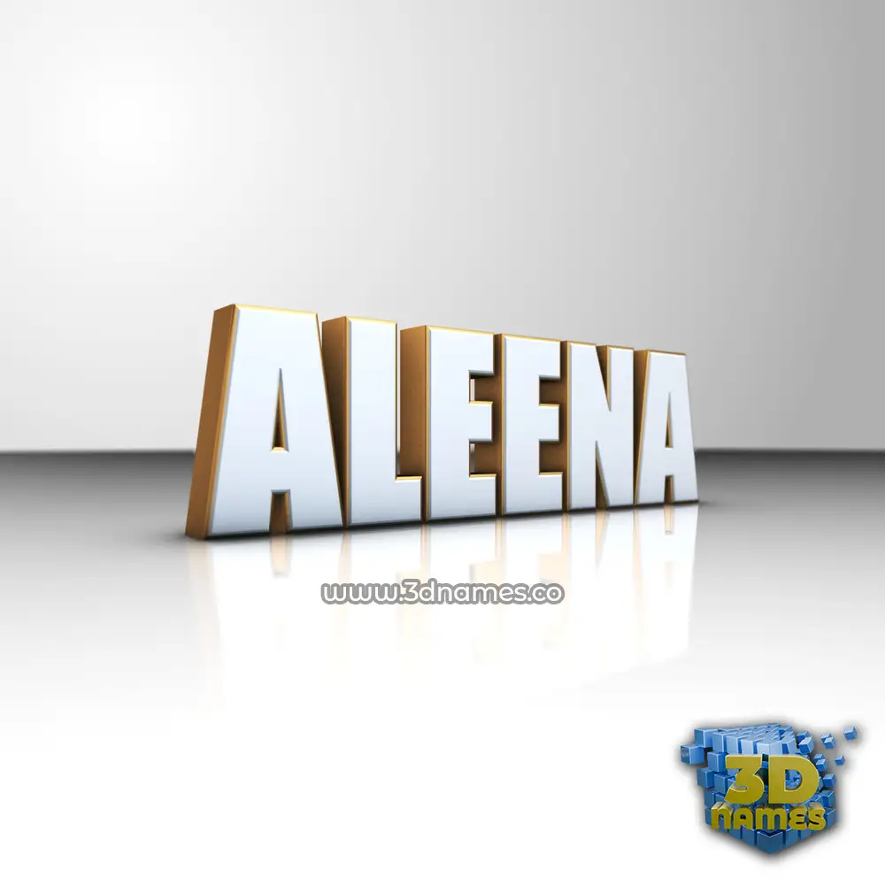 aleena in White'n'Gold style - 3D name wallpaper