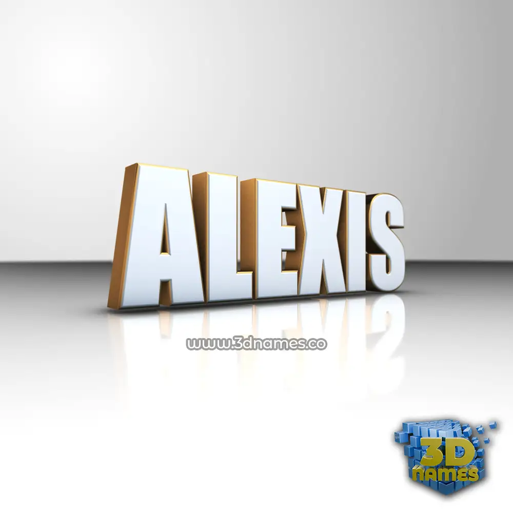 alexis in White'n'Gold style - 3D name wallpaper