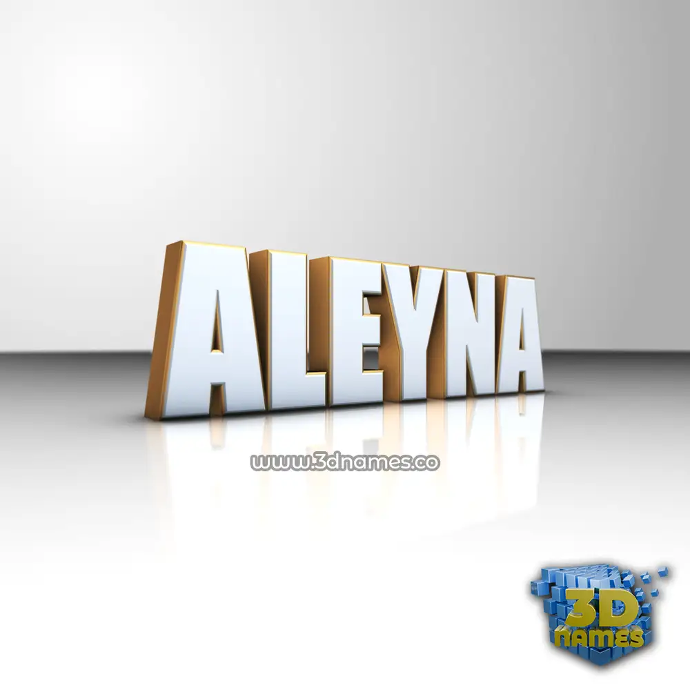 aleyna in White'n'Gold style - 3D name wallpaper