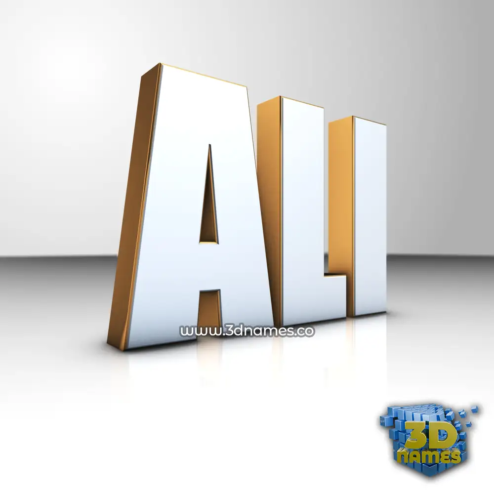 ali in White'n'Gold style - 3D name wallpaper