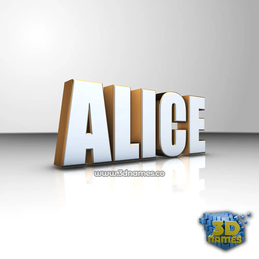 alice in White'n'Gold style - 3D name wallpaper