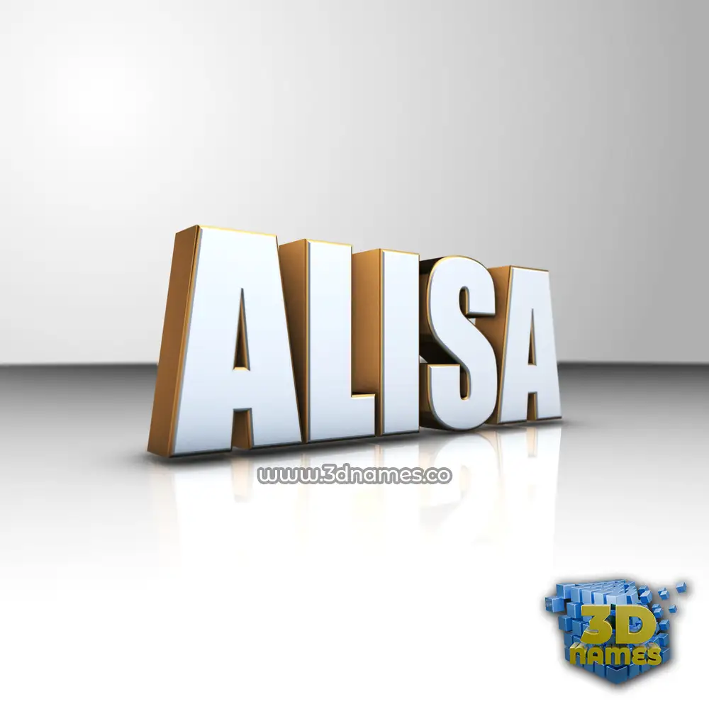alisa in White'n'Gold style - 3D name wallpaper