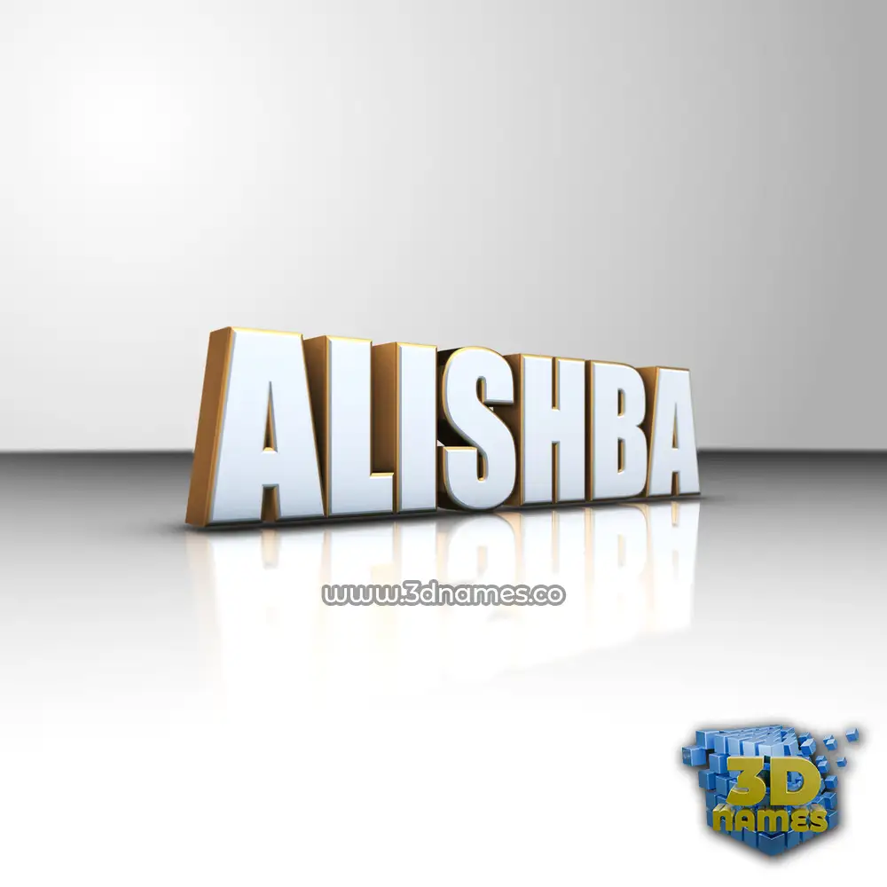 alishba in White'n'Gold style - 3D name wallpaper