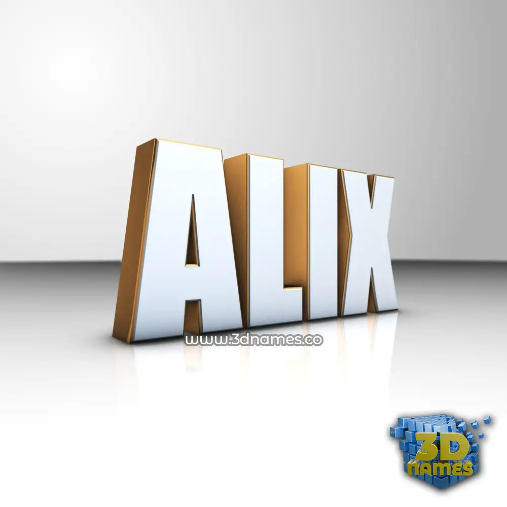 alix in White'n'Gold style - 3D name wallpaper