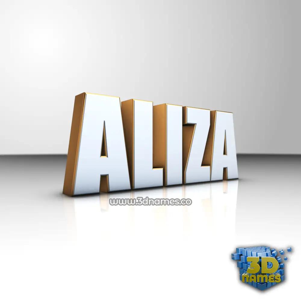 aliza in White'n'Gold style - 3D name wallpaper