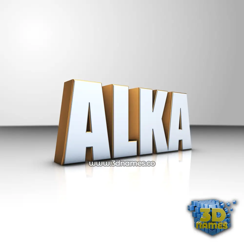 alka in White'n'Gold style - 3D name wallpaper