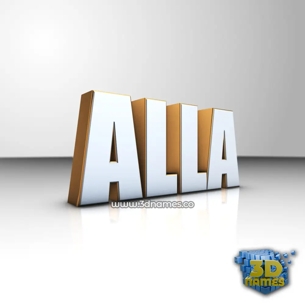 alla in White'n'Gold style - 3D name wallpaper