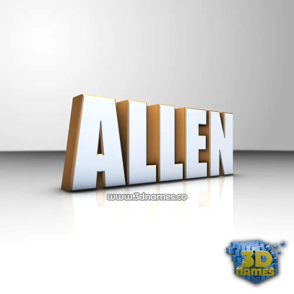 allen in White'n'Gold style - 3D name wallpaper