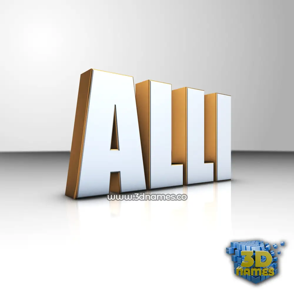 alli in White'n'Gold style - 3D name wallpaper