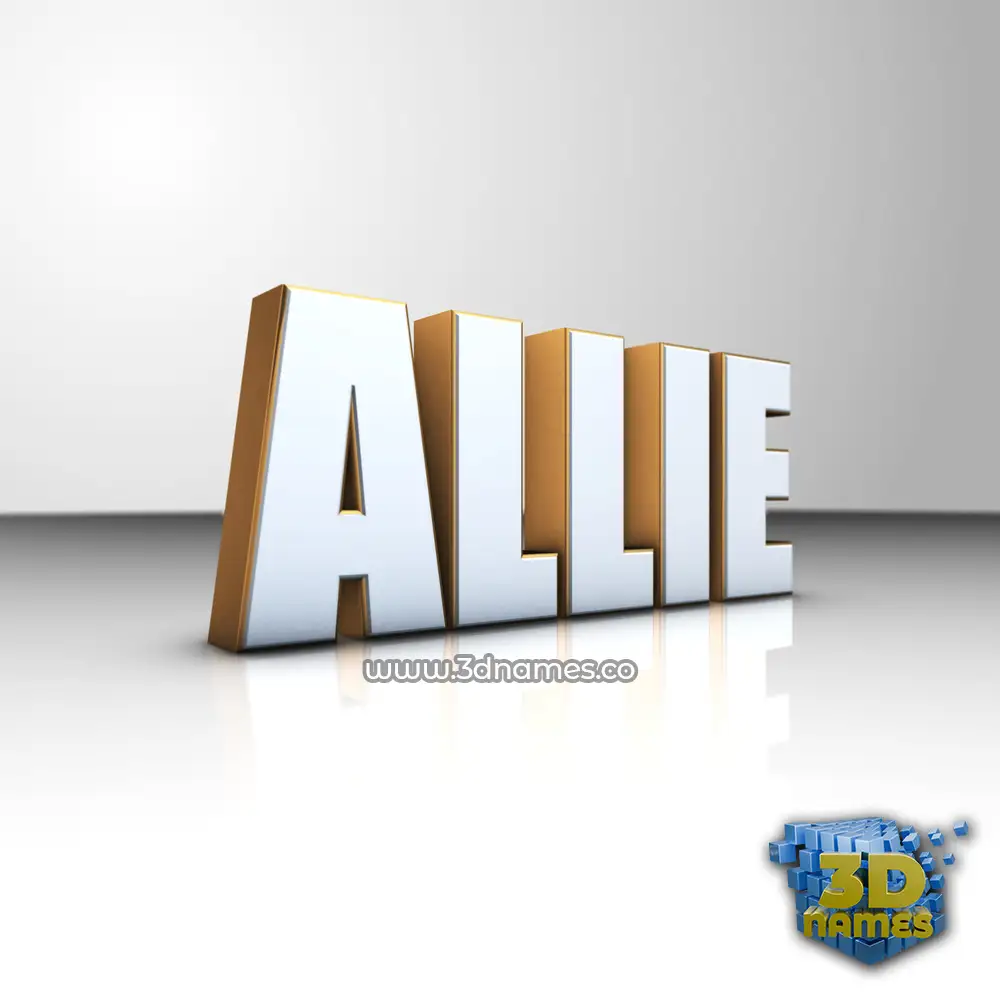 allie in White'n'Gold style - 3D name wallpaper