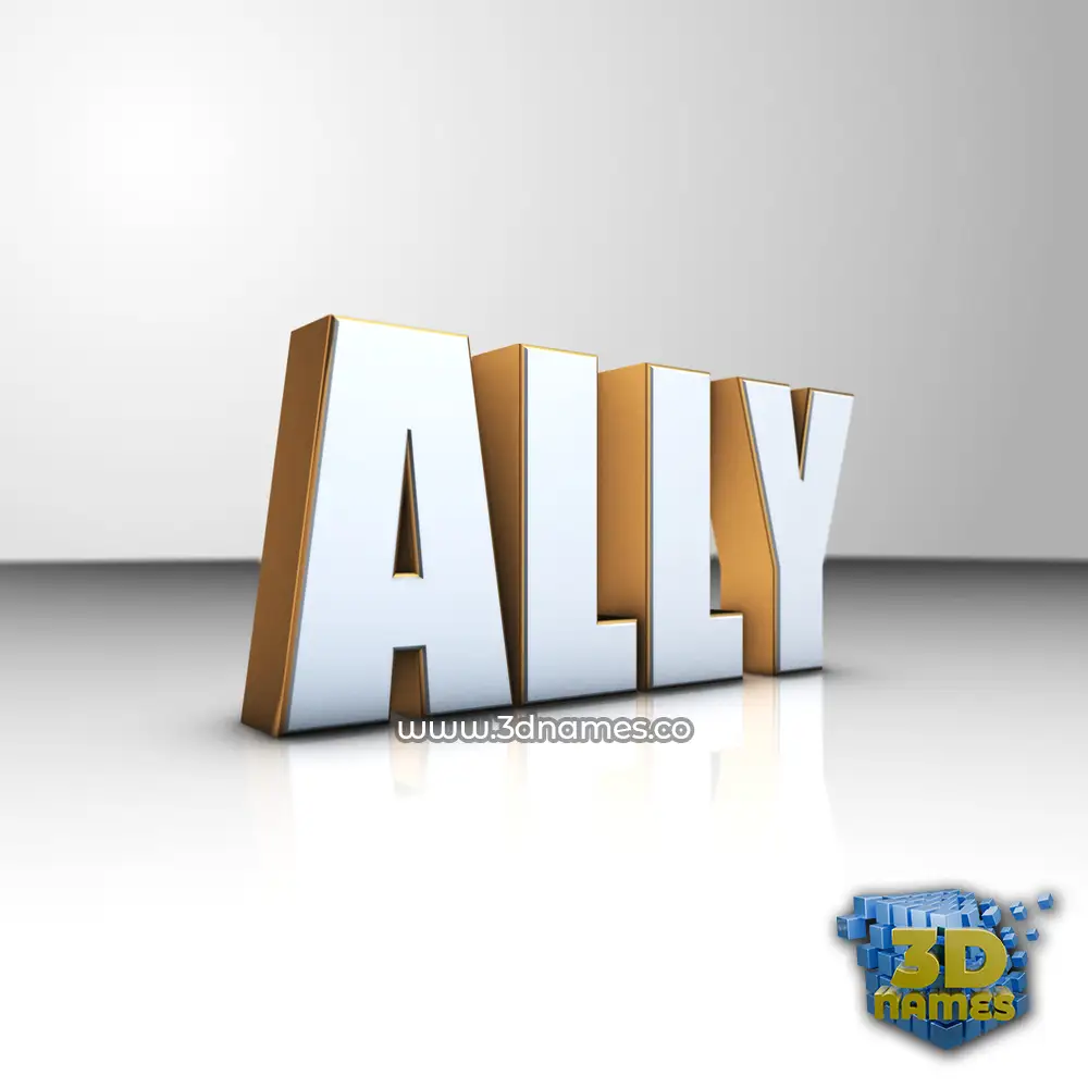 ally in White'n'Gold style - 3D name wallpaper