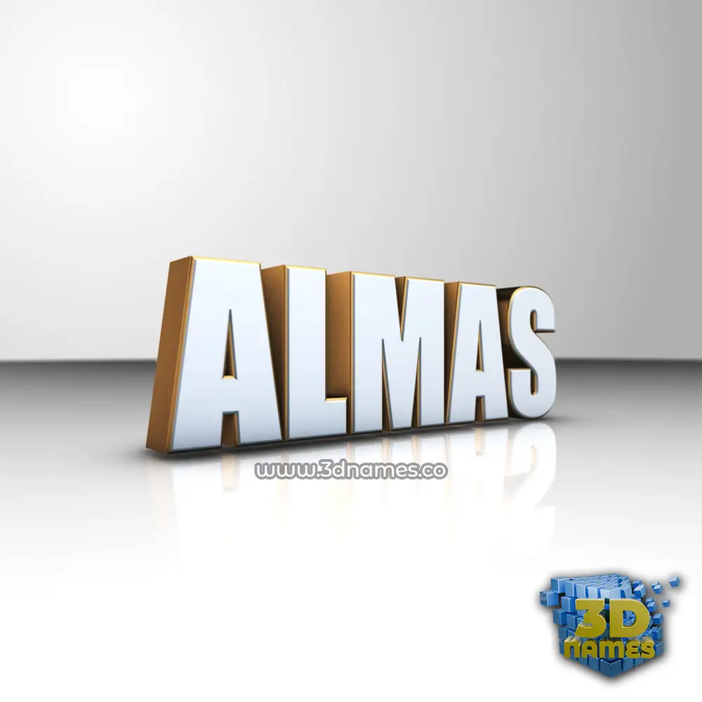 almas in White'n'Gold style - 3D name wallpaper