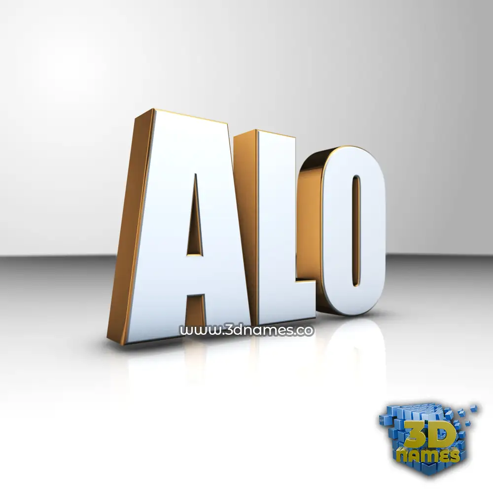 alo in White'n'Gold style - 3D name wallpaper
