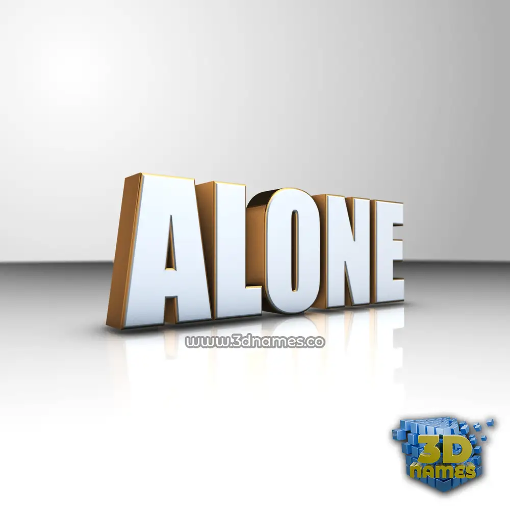 alone in White'n'Gold style - 3D name wallpaper