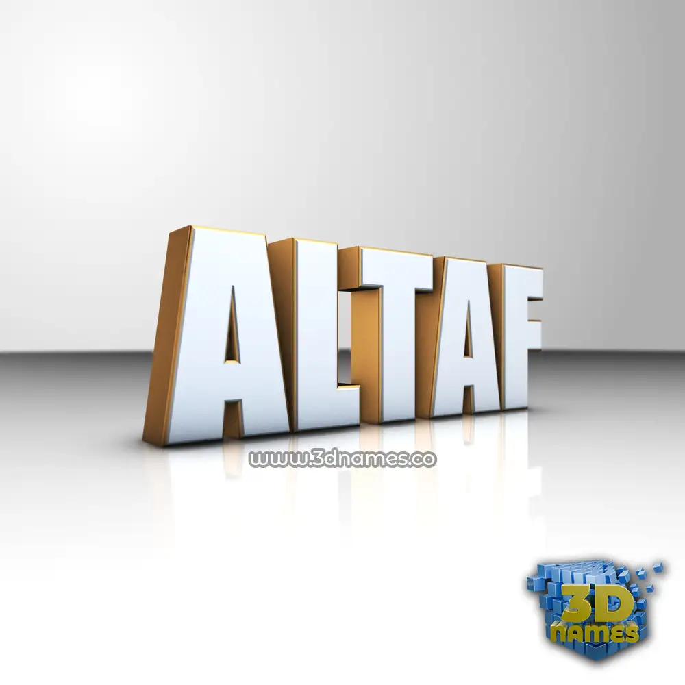 altaf in White'n'Gold style - 3D name wallpaper