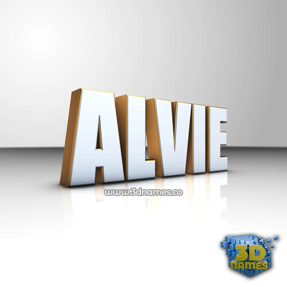 alvie in White'n'Gold style - 3D name wallpaper
