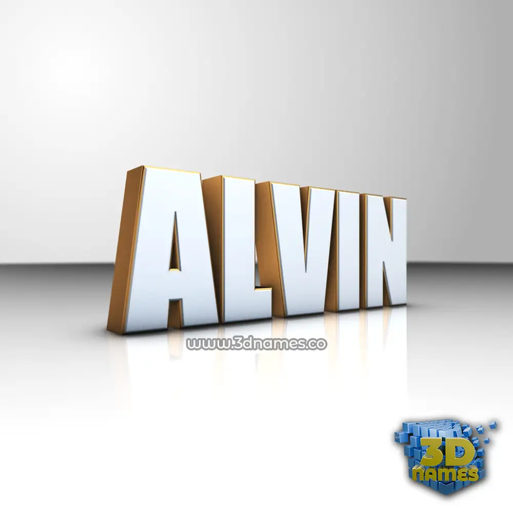 alvin in White'n'Gold style - 3D name wallpaper