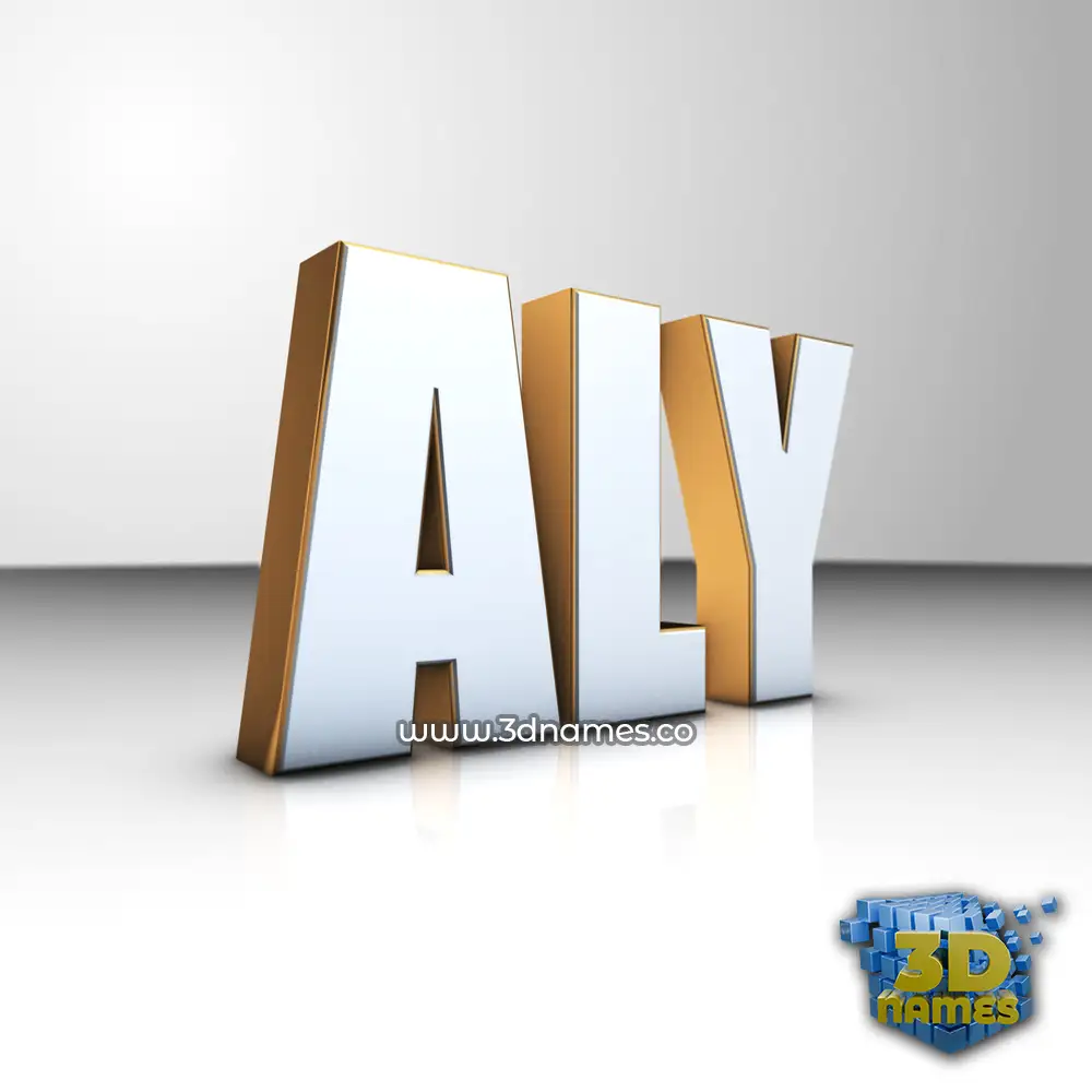 aly in White'n'Gold style - 3D name wallpaper