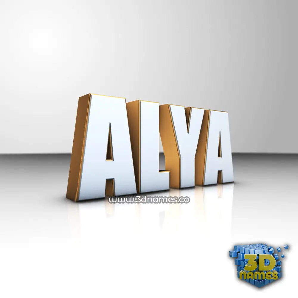 alya in White'n'Gold style - 3D name wallpaper