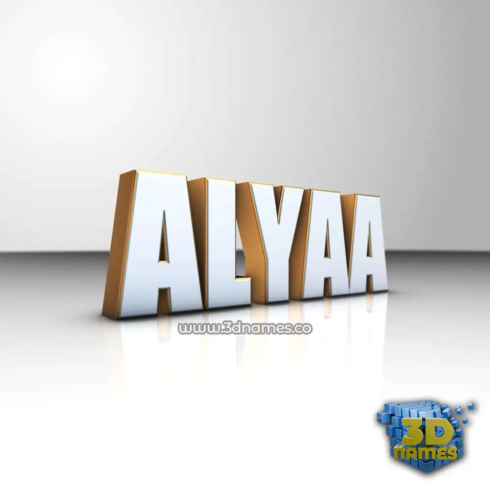 alyaa in White'n'Gold style - 3D name wallpaper
