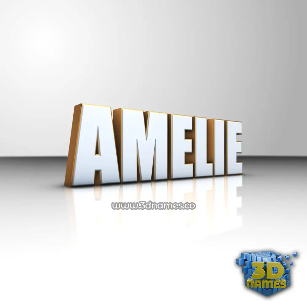 amelie in White'n'Gold style - 3D name wallpaper