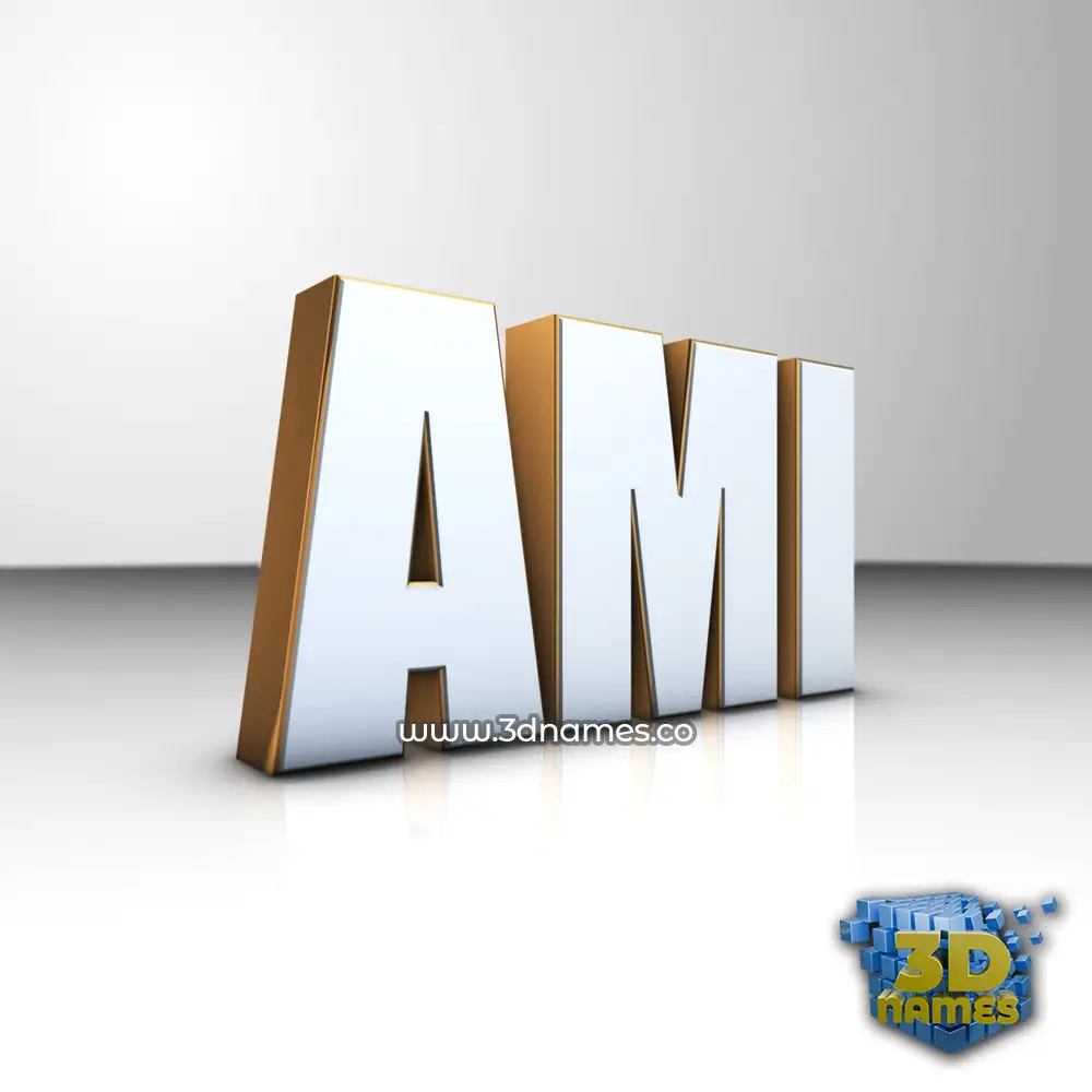 ami in White'n'Gold style - 3D name wallpaper
