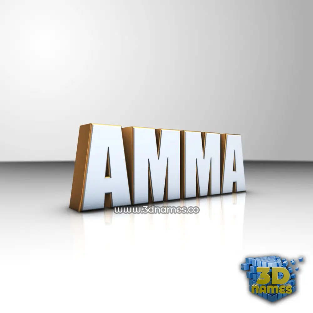 amma in White'n'Gold style - 3D name wallpaper