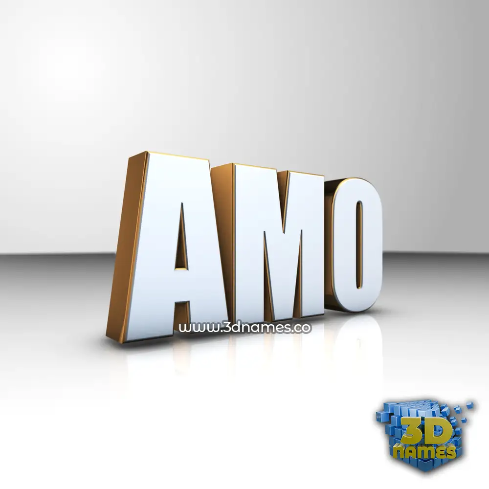 amo in White'n'Gold style - 3D name wallpaper