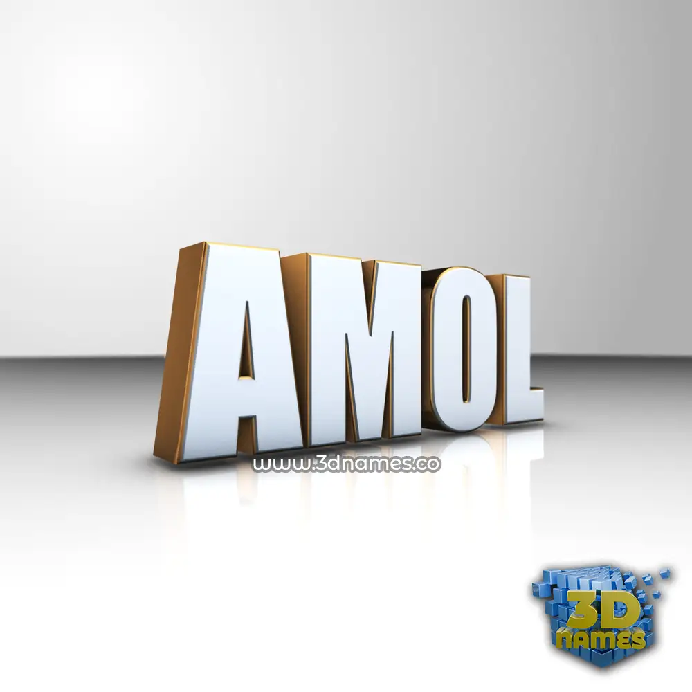 amol in White'n'Gold style - 3D name wallpaper