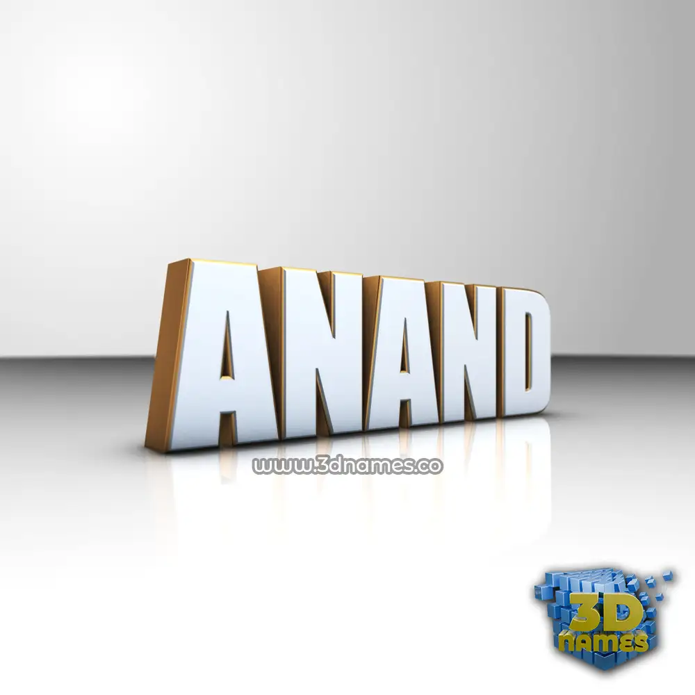 anand in White'n'Gold style - 3D name wallpaper