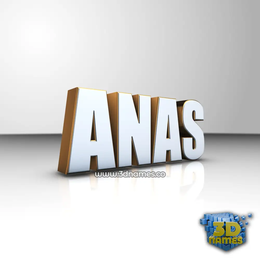 anas in White'n'Gold style - 3D name wallpaper