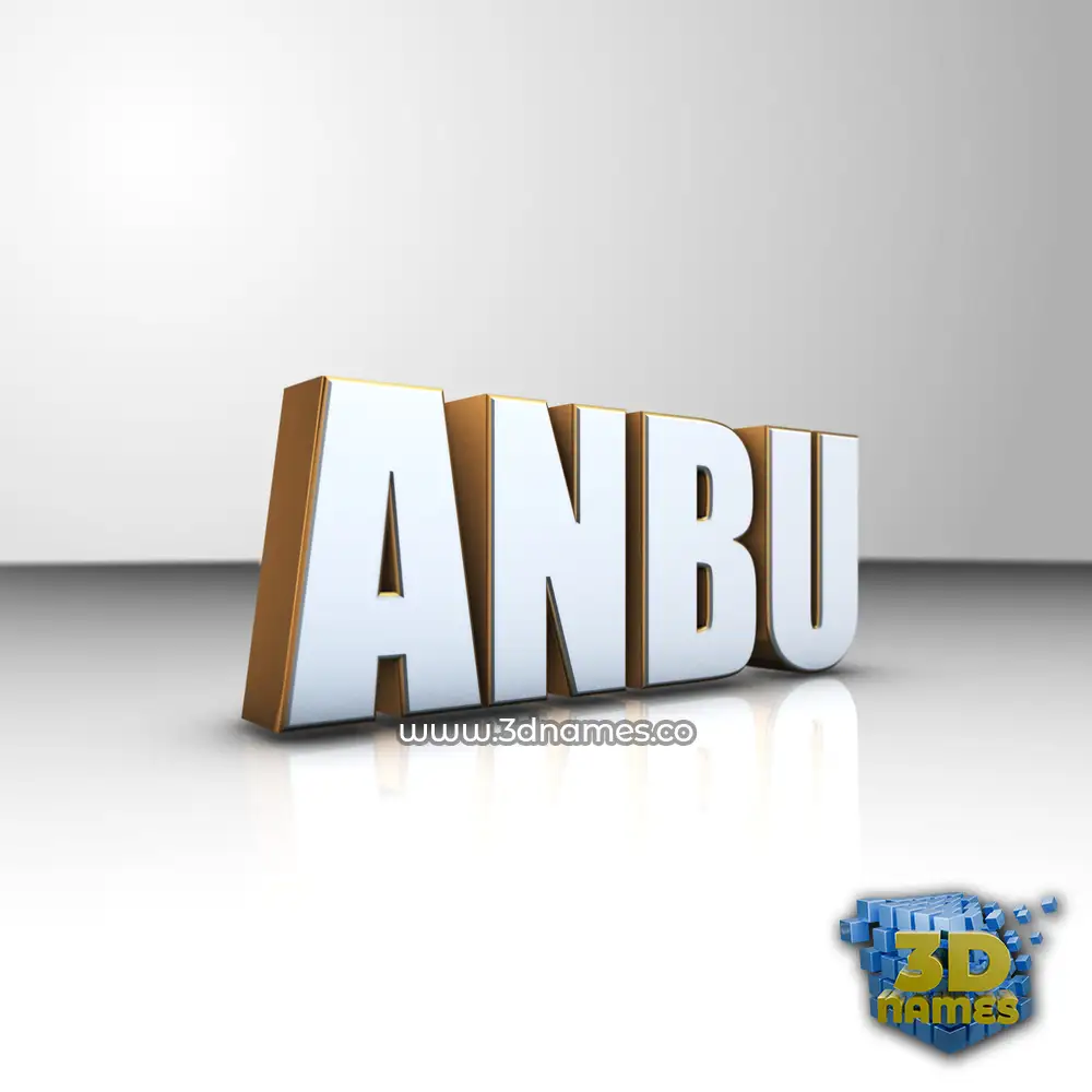anbu in White'n'Gold style - 3D name wallpaper
